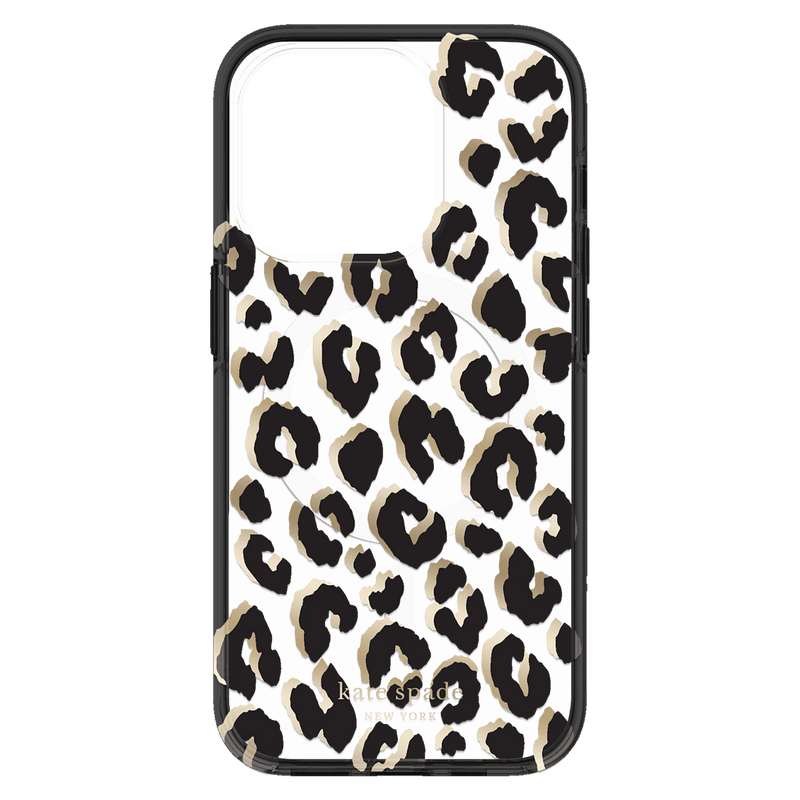 Kate Spade - New York Protective Hardshell Magsafe Case For Apple Iphone 14 Pro - City Leopard Black